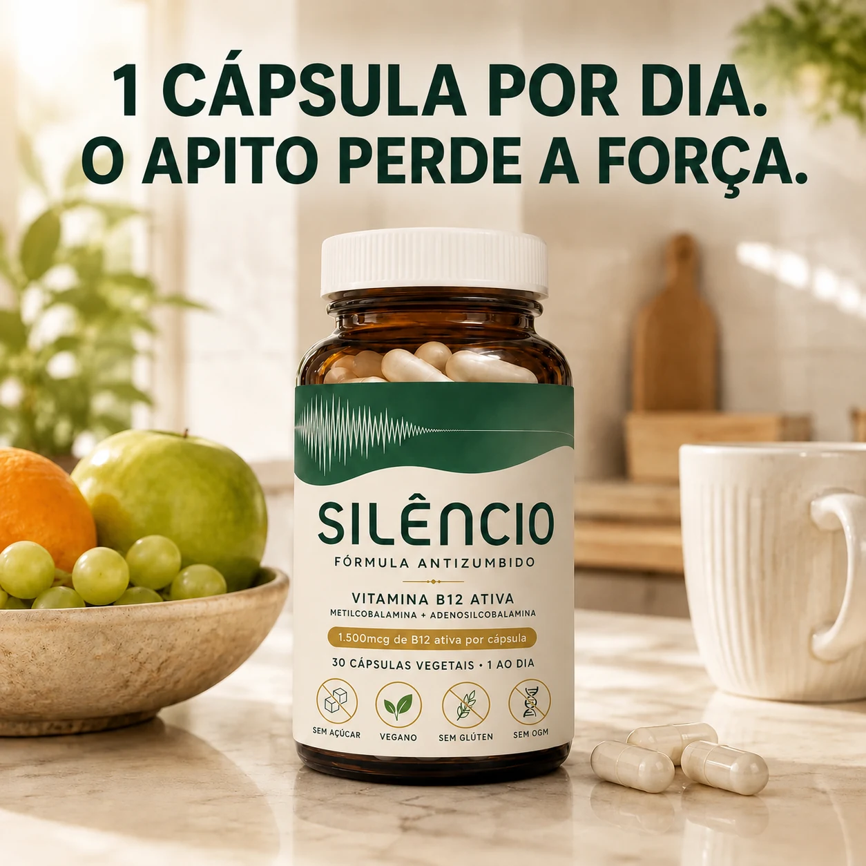 1 cápsula por dia: o apito perde a força