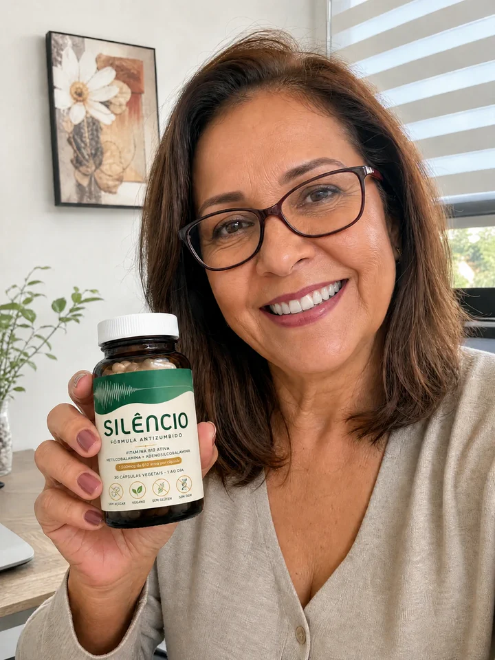 Cliente segurando o frasco Natural Silêncio