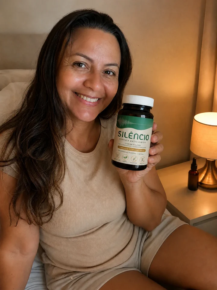 Cliente segurando o frasco Natural Silêncio